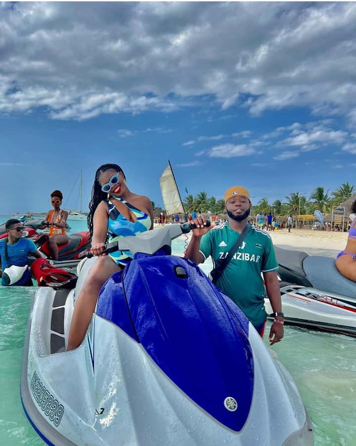 Jet Ski Adventure Zanzibar :Fun at Kendwa/Nungwi Beach - Kendwa Beach Stop: Calm Water and Coconut Tree Views