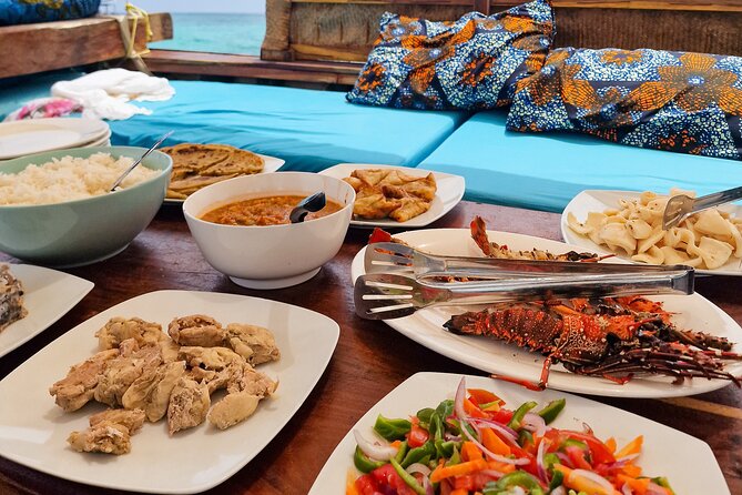Private/Sharing: Snorkeling with Dolphins Sandbank in Mnemba - The BBQ lunch onboard: where the trip slows down