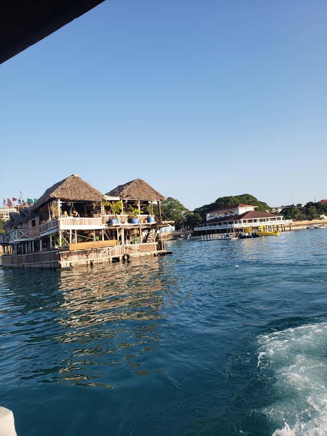 Zanzibar: Sunset Dhow Cruise in Stone town - Passing Stone Town landmarks as the sky turns pastel